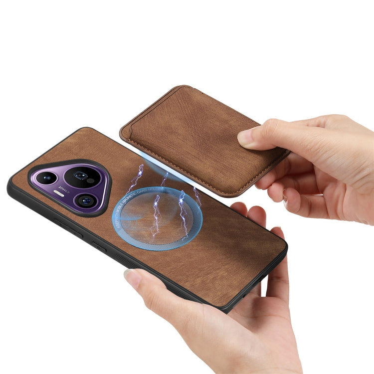 For Huawei Pura 70 Pro Retro Leather Card Bag Magnetic Phone Case(Brown) - free shipping - PMC Jewellery - Order now!