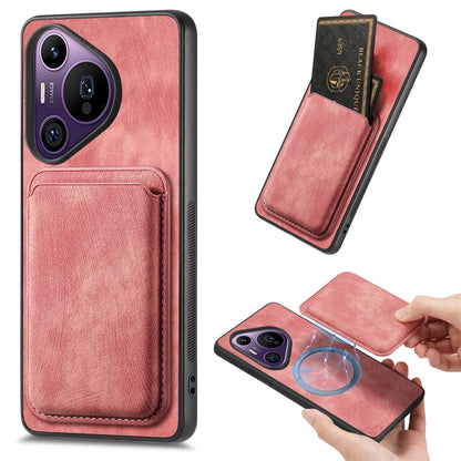 For Huawei Pura 70 Pro+ Retro Leather Card Bag Magnetic Phone Case(Pink) - Huawei Cases by PMC Jewellery | Online Shopping South Africa | PMC Jewellery | Buy Now Pay Later Mobicred