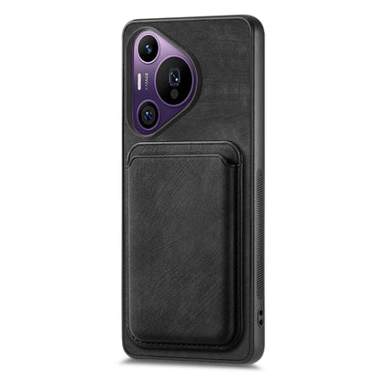 For Huawei Pura 70 Pro+ Retro Leather Card Bag Magnetic Phone Case(Black) - Huawei Cases by PMC Jewellery | Online Shopping South Africa | PMC Jewellery | Buy Now Pay Later Mobicred