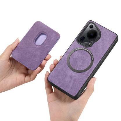 For Huawei Pura 70 Ultra Retro Leather Card Bag Magnetic Phone Case(Purple) - Huawei Cases by PMC Jewellery | Online Shopping South Africa | PMC Jewellery | Buy Now Pay Later Mobicred