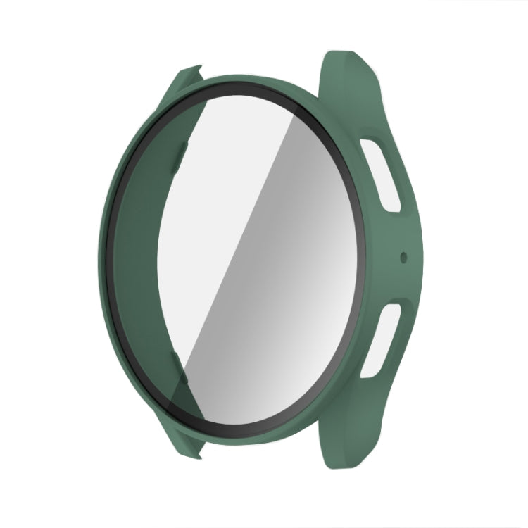 For Samsun Galaxy Watch 7 44mm PC + Tempered Film Integrated Watch Protective Case(Green) - Watch Cases by PMC TechLife | Online Shopping South Africa | PMC TechLife | Buy Now Pay Later Mobicred
