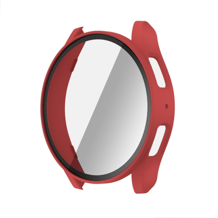 For Samsun Galaxy Watch 7 40mm PC + Tempered Film Integrated Watch Protective Case(Red) - Watch Cases by PMC TechLife | Online Shopping South Africa | PMC TechLife | Buy Now Pay Later Mobicred