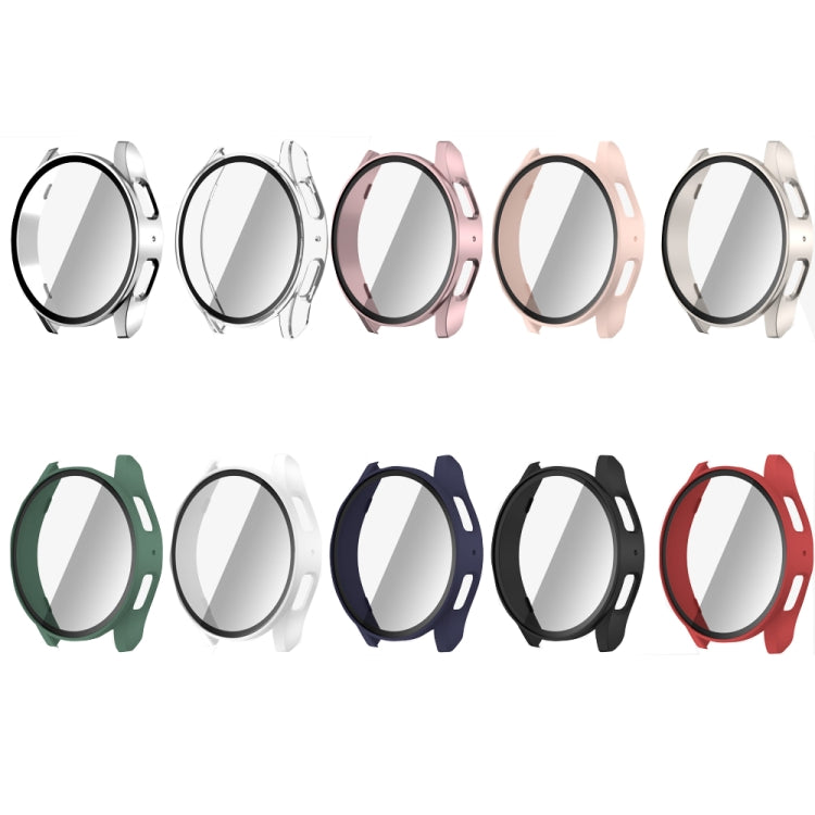 For Samsun Galaxy Watch 7 44mm PC + Tempered Film Integrated Watch Protective Case(Sliver) - Watch Cases by PMC TechLife | Online Shopping South Africa | PMC TechLife | Buy Now Pay Later Mobicred