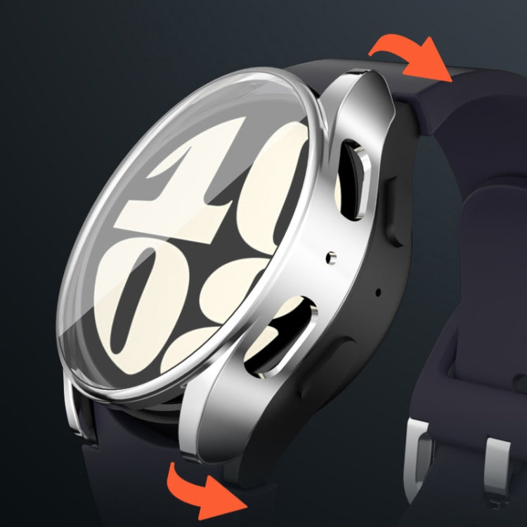 For Samsun Galaxy Watch 7 44mm Full Coverage TPU Electroplated Watch Protective Case(Black) - Watch Cases by PMC TechLife | Online Shopping South Africa | PMC TechLife | Buy Now Pay Later Mobicred