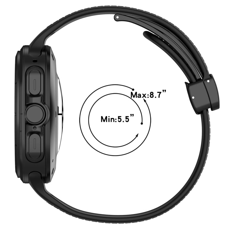 For Samsung Galaxy Watch Ultra 47mm Magnetic Folding Buckle Silicone Leather Watch Band(Black) - Watch Bands by PMC TechLife | Online Shopping South Africa | PMC TechLife | Buy Now Pay Later Mobicred