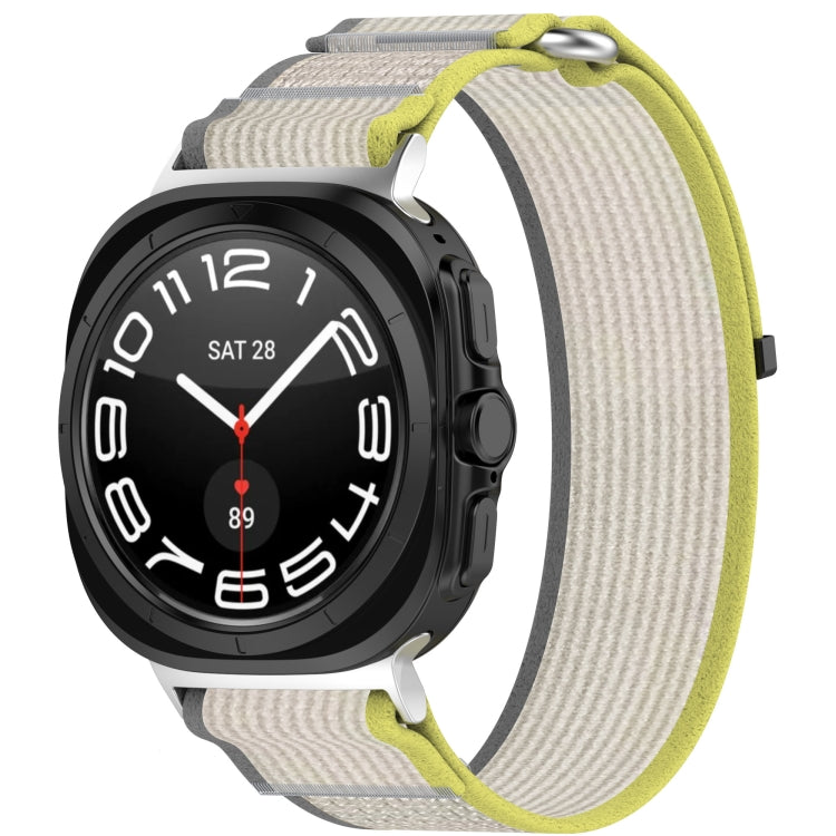 For Samsung Galaxy Watch Ultra 47mm Hook and Loop Fastener Loop Nylon Watch Band(Yellow+Gray) - Watch Bands by PMC Jewellery | Online Shopping South Africa | PMC Jewellery | Buy Now Pay Later Mobicred