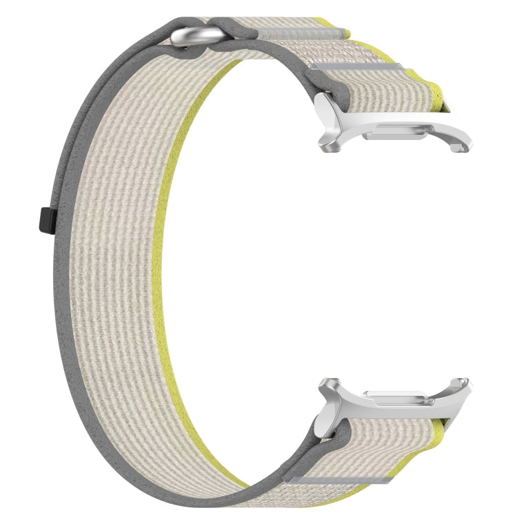 For Samsung Galaxy Watch Ultra 47mm Hook and Loop Fastener Loop Nylon Watch Band(Yellow+Gray) - Watch Bands by PMC Jewellery | Online Shopping South Africa | PMC Jewellery | Buy Now Pay Later Mobicred