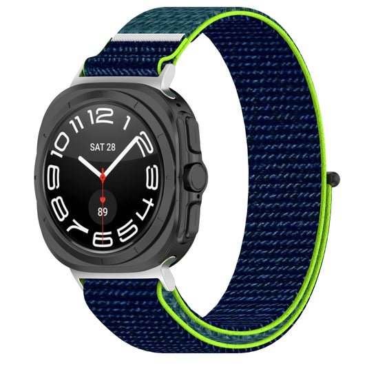 For Samsung Galaxy Watch Ultra 47mm Loop Nylon Hook and Loop Fastener Watch Band(Lime) - Watch Bands by PMC Jewellery | Online Shopping South Africa | PMC Jewellery | Buy Now Pay Later Mobicred