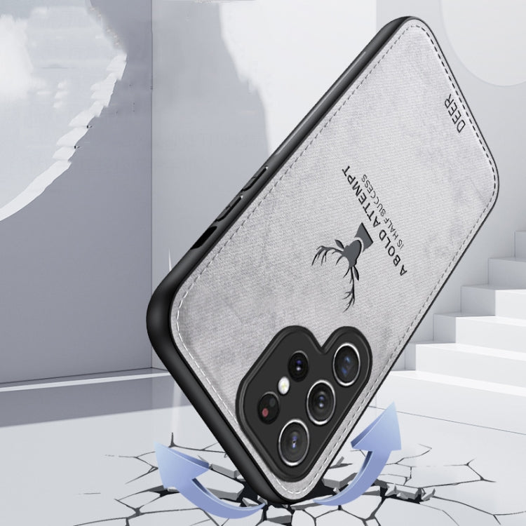 For Samsung Galaxy S25 Ultra 5G Deer Head Cloth Skin All-inclusive Phone Case(Black) - free shipping - PMC Jewellery - Order now!