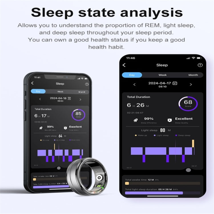 R06 SIZE 8 Smart Ring, Support Heart Rate / Blood Oxygen / Sleep Monitoring / Multiple Sports Modes(Black) - Smart Rings / Smart Telephones by PMC TechLife | Online Shopping South Africa | PMC TechLife | Buy Now Pay Later Mobicred