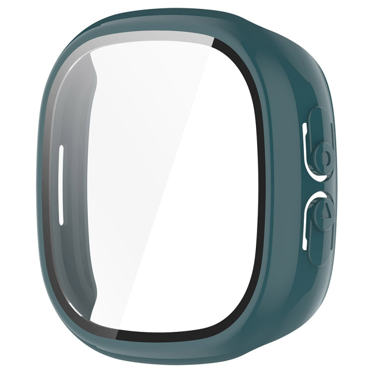 For Fitbit Ace LTE  PC + Tempered Glass Film Integrated Watch Protective Case(Pine Green) - Watch Cases by PMC TechLife | Online Shopping South Africa | PMC TechLife | Buy Now Pay Later Mobicred