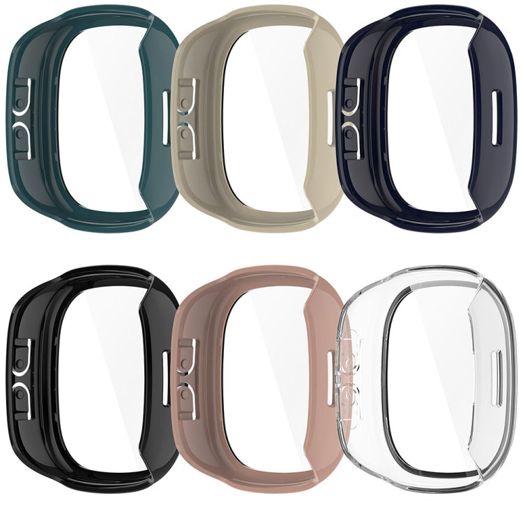For Fitbit Ace LTE  PC + Tempered Glass Film Integrated Watch Protective Case(Pine Green) - Watch Cases by PMC TechLife | Online Shopping South Africa | PMC TechLife | Buy Now Pay Later Mobicred