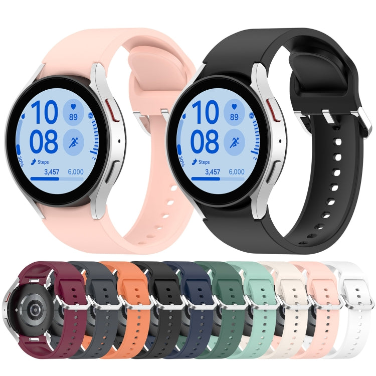 For Samsung Galaxy Watch7 40 / 44mm Solid Color Silver Buckle Quick Release Silicone Watch Band(Gray) - free shipping - PMC TechLife - Order now!