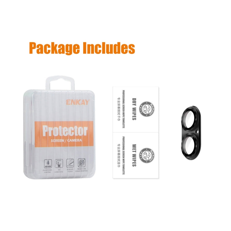 For iPhone 16 / 16 Plus ENKAY Aluminium Alloy Tempered Glass Lens Cover Film(Black) - free shipping - PMC TechLife - Order now!