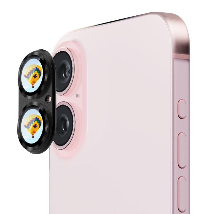For iPhone 16 / 16 Plus ENKAY Anti-reflection Camera Lens Aluminium Alloy Tempered Glass Film(Black) - free shipping - PMC TechLife - Order now!