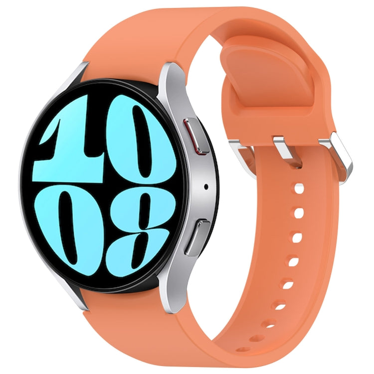 For Samsung Galaxy Watch 6 44mm Solid Color Silver Buckle Quick Release Silicone Watch Band(Orange) - free shipping - PMC TechLife - Order now!
