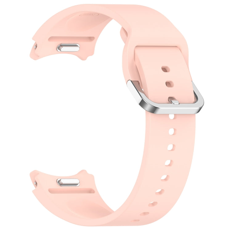 For Samsung Galaxy Watch 6 44mm Solid Color Silver Buckle Quick Release Silicone Watch Band(Pink) - free shipping - PMC TechLife - Order now!