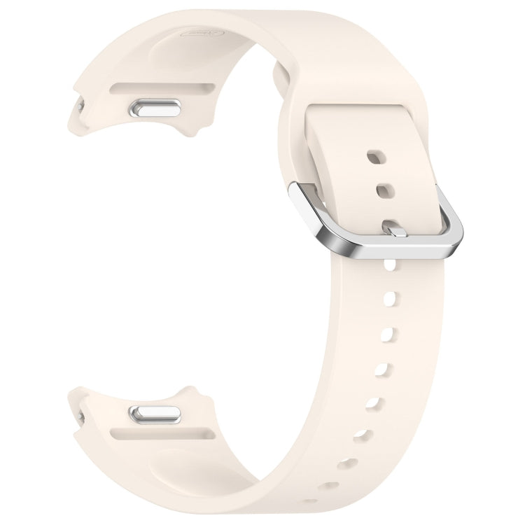 For Samsung Galaxy Watch 6 44mm Solid Color Silver Buckle Quick Release Silicone Watch Band(Starlight) - free shipping - PMC TechLife - Order now!