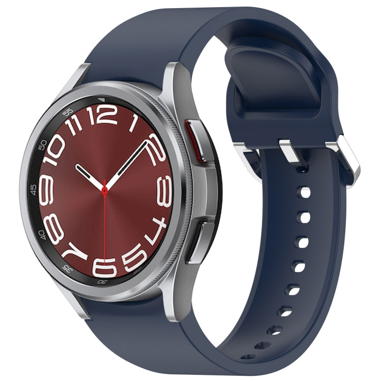 For Samsung Galaxy Watch 6 Classic 43mm Solid Color Silver Buckle Quick Release Silicone Watch Band(Midnight Blue) - free shipping - PMC TechLife - Order now!
