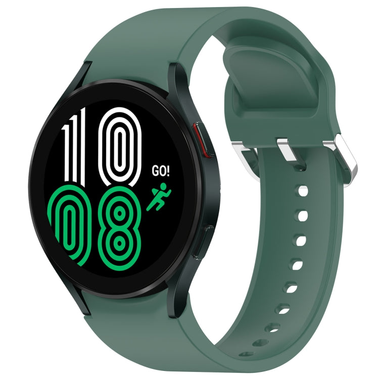 For Samsung Galaxy Watch 4 44mm Solid Color Silver Buckle Quick Release Silicone Watch Band(Green) - free shipping - PMC TechLife - Order now!