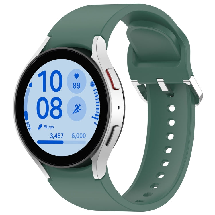 For Samsung Galaxy Watch 7 44mm Solid Color Silver Buckle Quick Release Silicone Watch Band(Green) - free shipping - PMC TechLife - Order now!