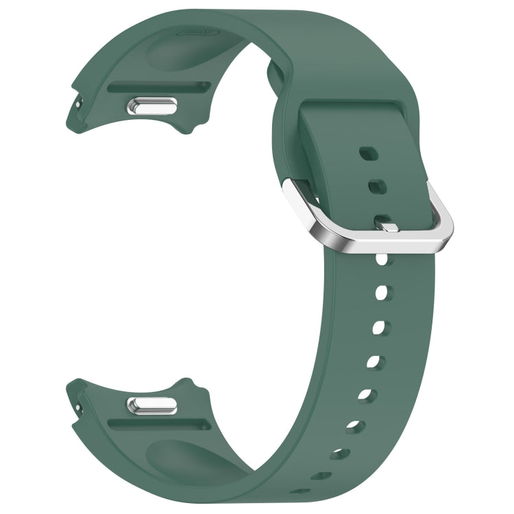 For Samsung Galaxy Watch 7 44mm Solid Color Silver Buckle Quick Release Silicone Watch Band(Green) - free shipping - PMC TechLife - Order now!