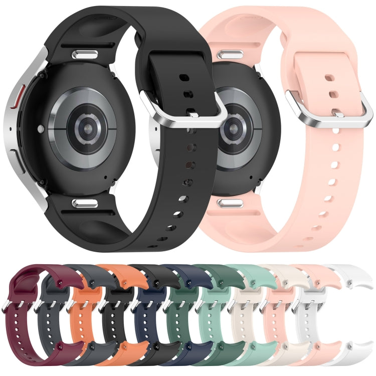 For Samsung Galaxy Watch 4 44mm Solid Color Silver Buckle Quick Release Silicone Watch Band(Wine Red) - free shipping - PMC TechLife - Order now!