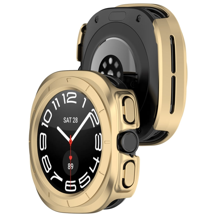 For Samsung Galaxy Watch Ultra 47mm Half Coverage Hollowed PC Watch Protective Case(Champagne) - Watch Cases by PMC Jewellery | Online Shopping South Africa | PMC Jewellery | Buy Now Pay Later Mobicred