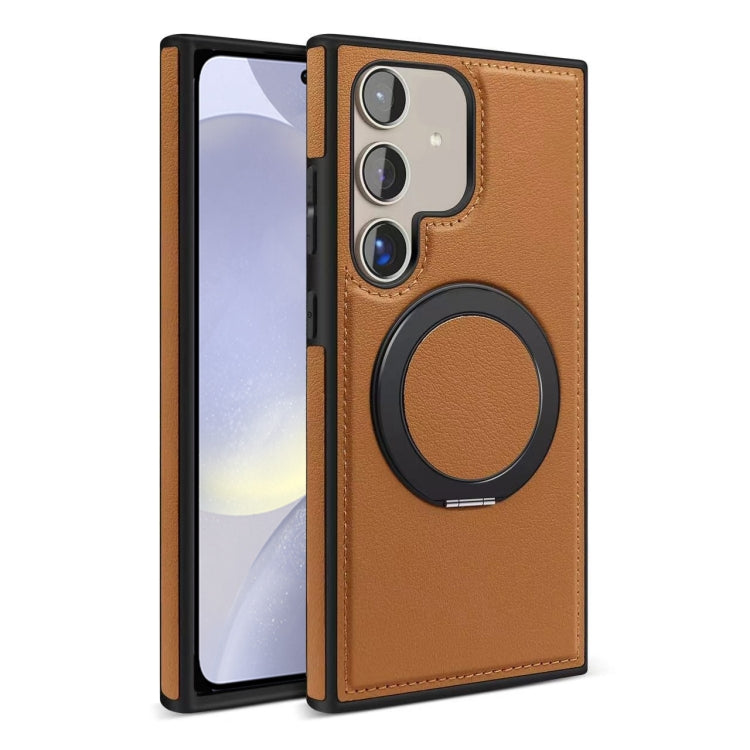 For Samsung Galaxy S24 5G Yashi 360 Degree Rotating MagSafe Bracket Phone Case(Brown) - Galaxy S24 5G Cases by PMC Jewellery | Online Shopping South Africa | PMC Jewellery | Buy Now Pay Later Mobicred