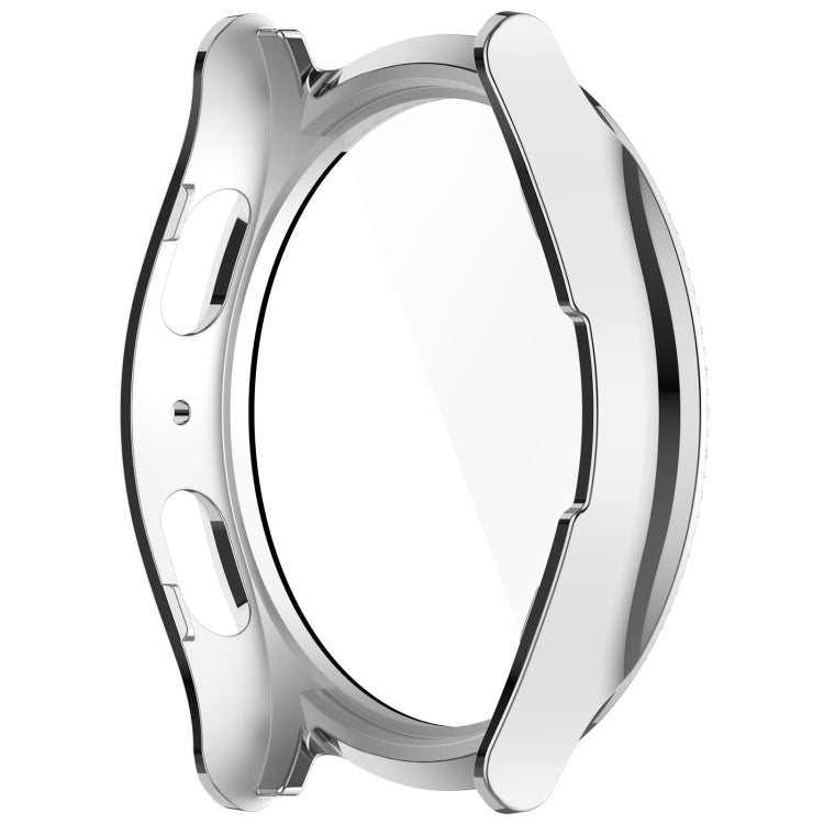 For Samsung Galaxy Watch 7 40mm Single Row Diamond PC + Tempered Film Integrated Watch Protective Case(Silver) - Watch Cases by PMC TechLife | Online Shopping South Africa | PMC TechLife | Buy Now Pay Later Mobicred