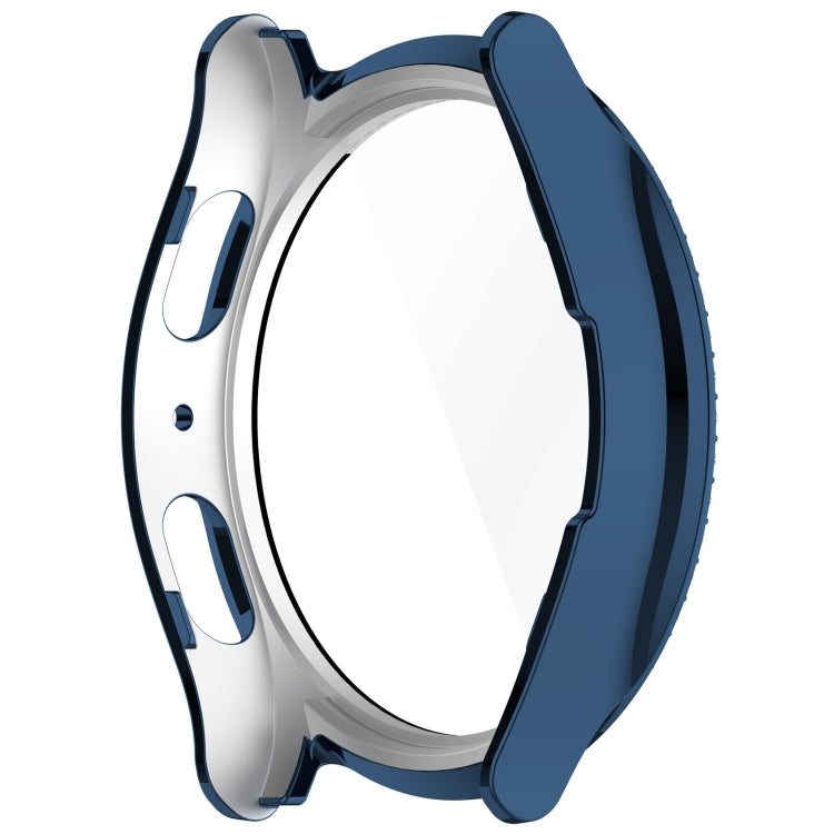 For Samsung Galaxy Watch 7 40mm Single Row Diamond PC + Tempered Film Integrated Watch Protective Case(Midnight Blue) - Watch Cases by PMC TechLife | Online Shopping South Africa | PMC TechLife | Buy Now Pay Later Mobicred