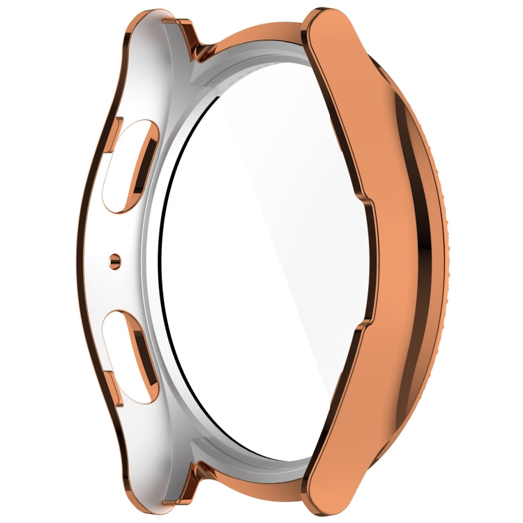 For Samsung Galaxy Watch 7 40mm Single Row Diamond PC + Tempered Film Integrated Watch Protective Case(Rose Gold) - Watch Cases by PMC TechLife | Online Shopping South Africa | PMC TechLife | Buy Now Pay Later Mobicred