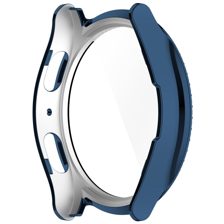 For Samsung Galaxy Watch 7 44mm Single Row Diamond PC + Tempered Film Integrated Watch Protective Case(Midnight Blue) - Watch Cases by PMC TechLife | Online Shopping South Africa | PMC TechLife | Buy Now Pay Later Mobicred