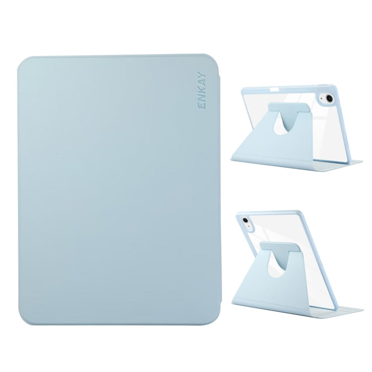 For iPad Air 13 2024 ENKAY 360 Rotation PMMA Leather Smart Tablet Case with Pen Slot(Blue) - free shipping - PMc TechLife - Order now!