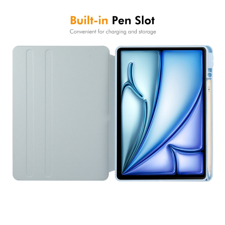 For iPad Air 13 2024 ENKAY 360 Rotation PMMA Leather Smart Tablet Case with Pen Slot(Blue) - free shipping - PMc TechLife - Order now!