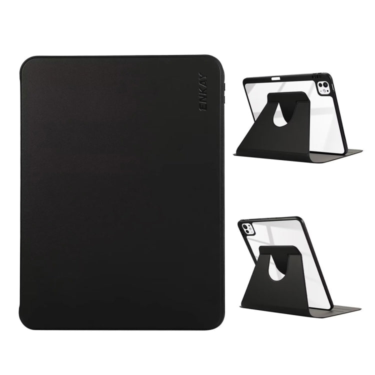 For iPad Pro 11 2024 ENKAY 360 Rotation PMMA Leather Smart Tablet Case with Pen Slot(Black) - free shipping - PMc TechLife - Order now!