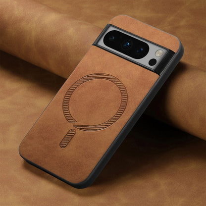 For Google Pixel 9 Pro XL Retro Magsafe Magnetic PU Back Cover Phone Case(Brown) - Google Cases by PMC Jewellery | Online Shopping South Africa | PMC Jewellery | Buy Now Pay Later Mobicred