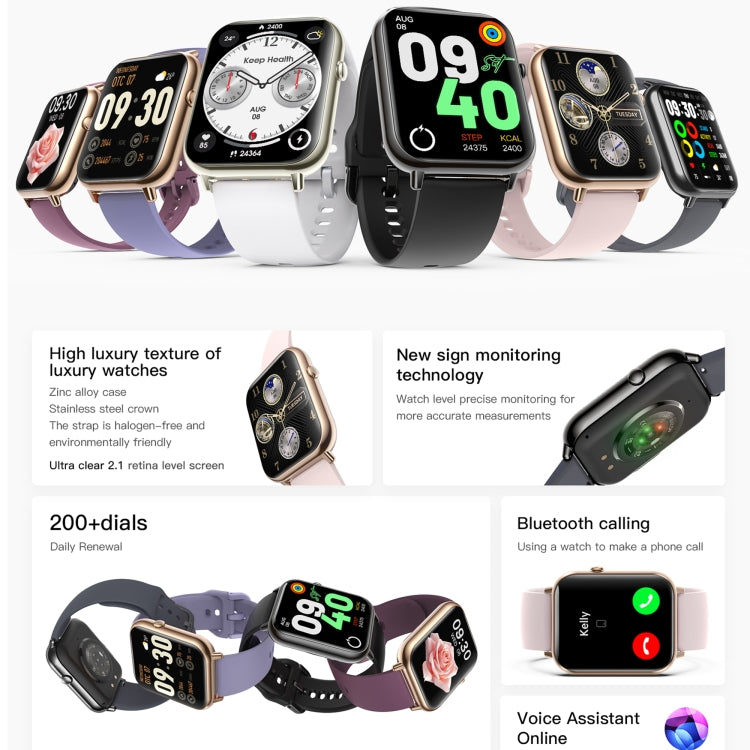 Q19 Max 2.1 inch HD Screen Waterproof Sports Business Smart Watch(White) - free shipping - PMC TechLife - Order now!
