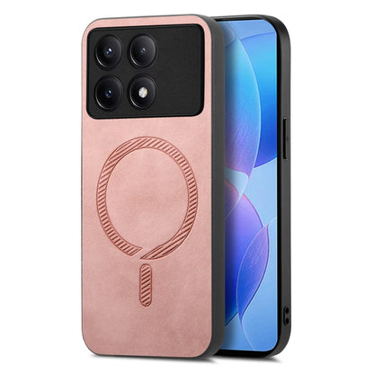 For Xiaomi Redmi K70 / K70 Pro 5G Solid Color Retro Magsafe PU Back Cover Phone Case(Pink) - K70 Pro Cases by PMC Jewellery | Online Shopping South Africa | PMC Jewellery | Buy Now Pay Later Mobicred