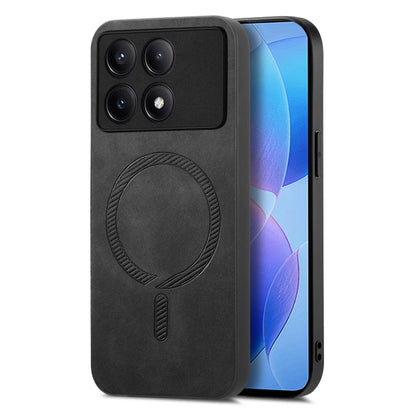 For Xiaomi Redmi K70 / K70 Pro 5G Solid Color Retro Magsafe PU Back Cover Phone Case(Black) - K70 Pro Cases by PMC Jewellery | Online Shopping South Africa | PMC Jewellery | Buy Now Pay Later Mobicred