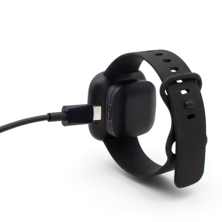 For Fitbit Versa 4 Portable Detachable USB-C / Type-C Interface Smart Watch Magnetic Charger(Black) - Charger by PMC TechLife | Online Shopping South Africa | PMC TechLife | Buy Now Pay Later Mobicred