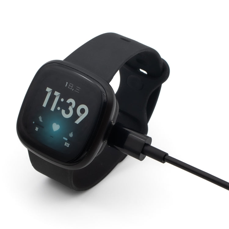 For Fitbit Versa 4 Portable Detachable USB-C / Type-C Interface Smart Watch Magnetic Charger(Black) - Charger by PMC Jewellery | Online Shopping South Africa | PMC Jewellery | Buy Now Pay Later Mobicred