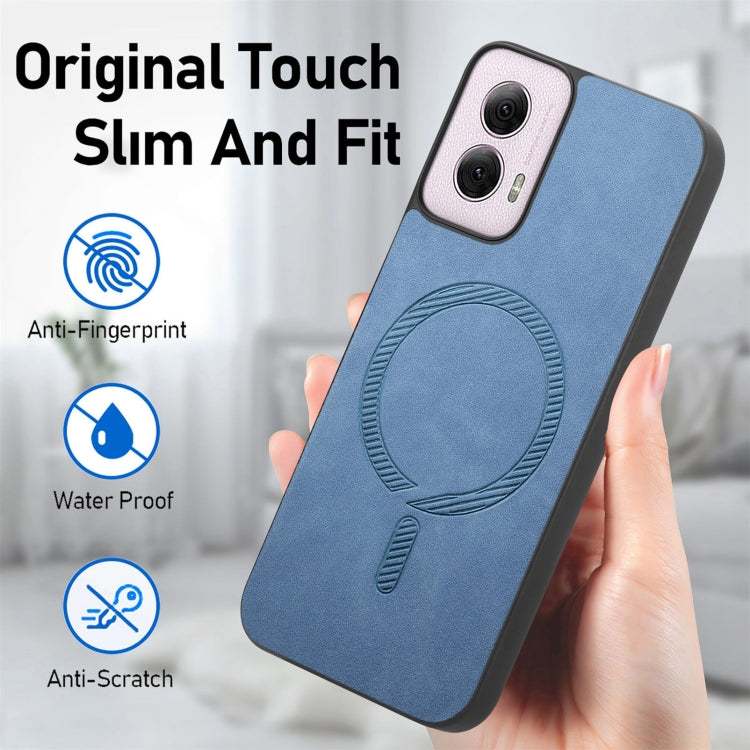 For Motorola Moto G Play 2024 4G Retro Magsafe Magnetic PU Back Cover Phone Case(Yellow) - Motorola Cases by PMC Jewellery | Online Shopping South Africa | PMC Jewellery | Buy Now Pay Later Mobicred