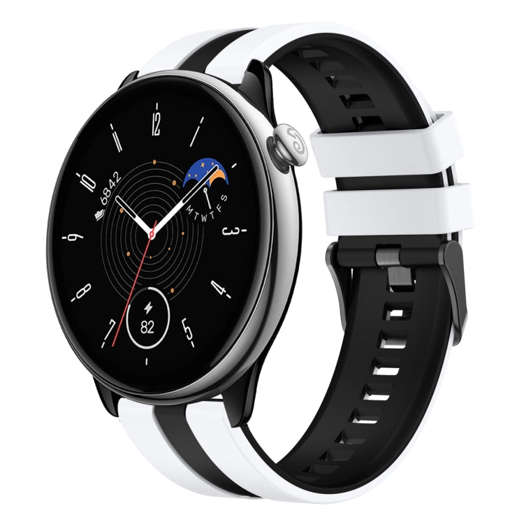 For Amazfit GTR Mini 20mm Two-Color Sports Silicone Watch Band(White+Black) - free shipping - PMC TechLife - Order now!
