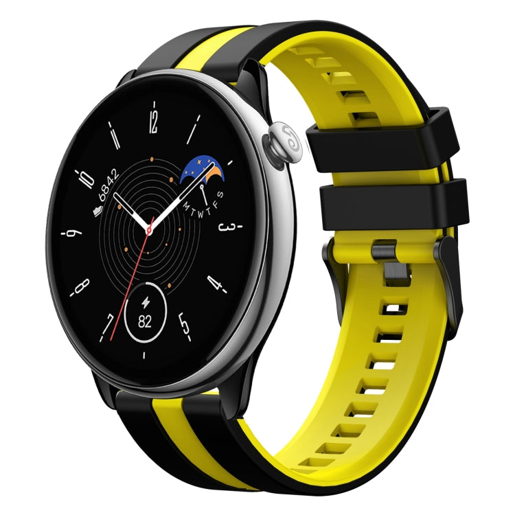 For Amazfit GTR Mini 20mm Two-Color Sports Silicone Watch Band(Black+Yellow) - free shipping - PMC TechLife - Order now!