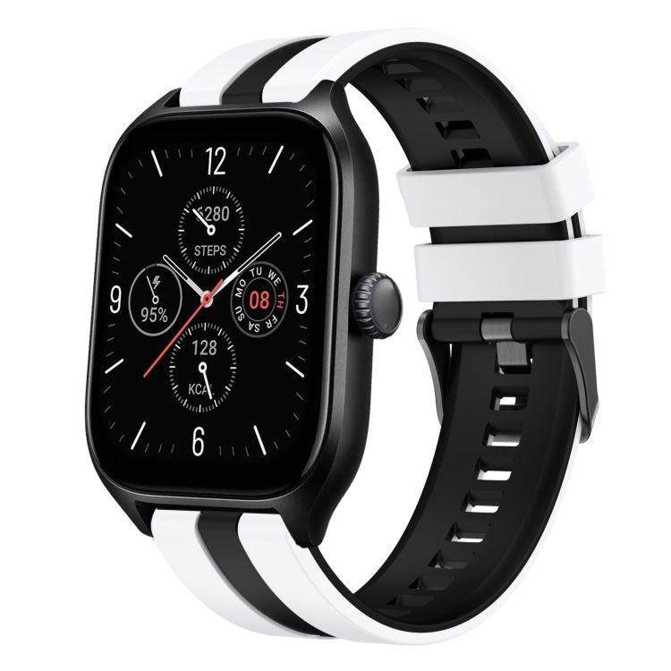 For Amazfit GTS 4 20mm Two-Color Sports Silicone Watch Band(White+Black) - free shipping - PMC TechLife - Order now!