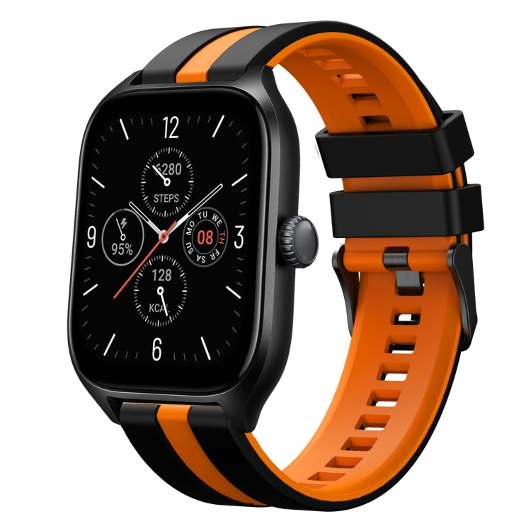 For Amazfit GTS 4 20mm Two-Color Sports Silicone Watch Band(Black+Orange) - free shipping - PMC TechLife - Order now!