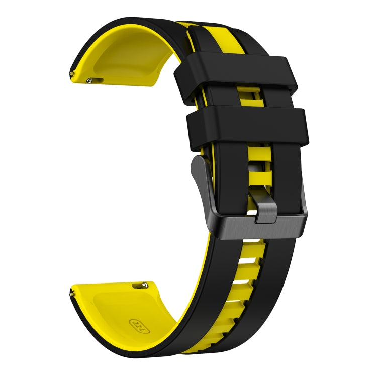 For Amazfit GTS 4 20mm Two-Color Sports Silicone Watch Band(Black+Yellow) - free shipping - PMC TechLife - Order now!