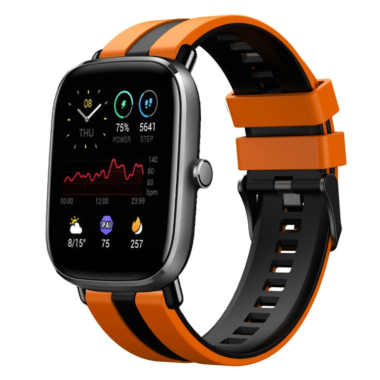 For Amazfit GTS 4 Mini 20mm Two-Color Sports Silicone Watch Band(Orange+Black) - free shipping - PMC TechLife - Order now!