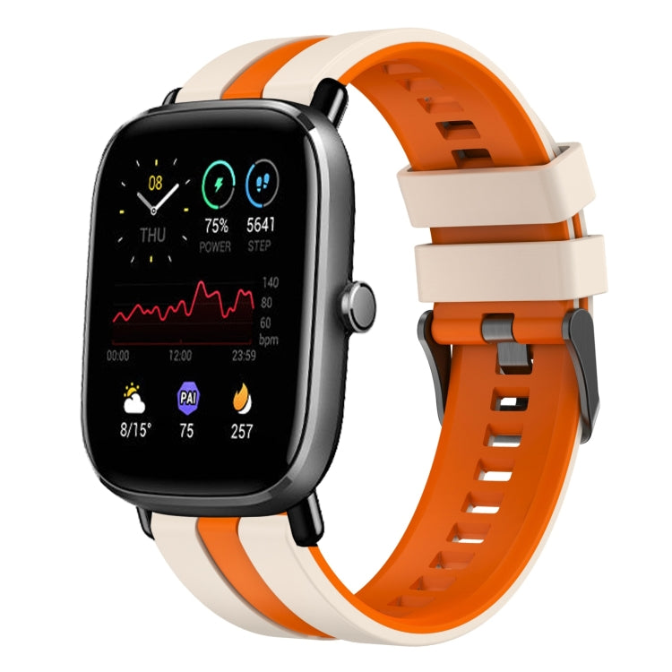 For Amazfit GTS 4 Mini 20mm Two-Color Sports Silicone Watch Band(Starlight+Orange) - free shipping - PMC TechLife - Order now!